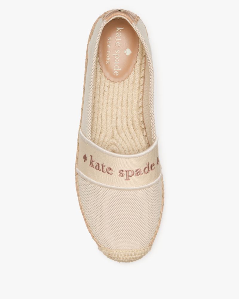 Kate Spade,Piper Webbing Espadrille Flat,Cream