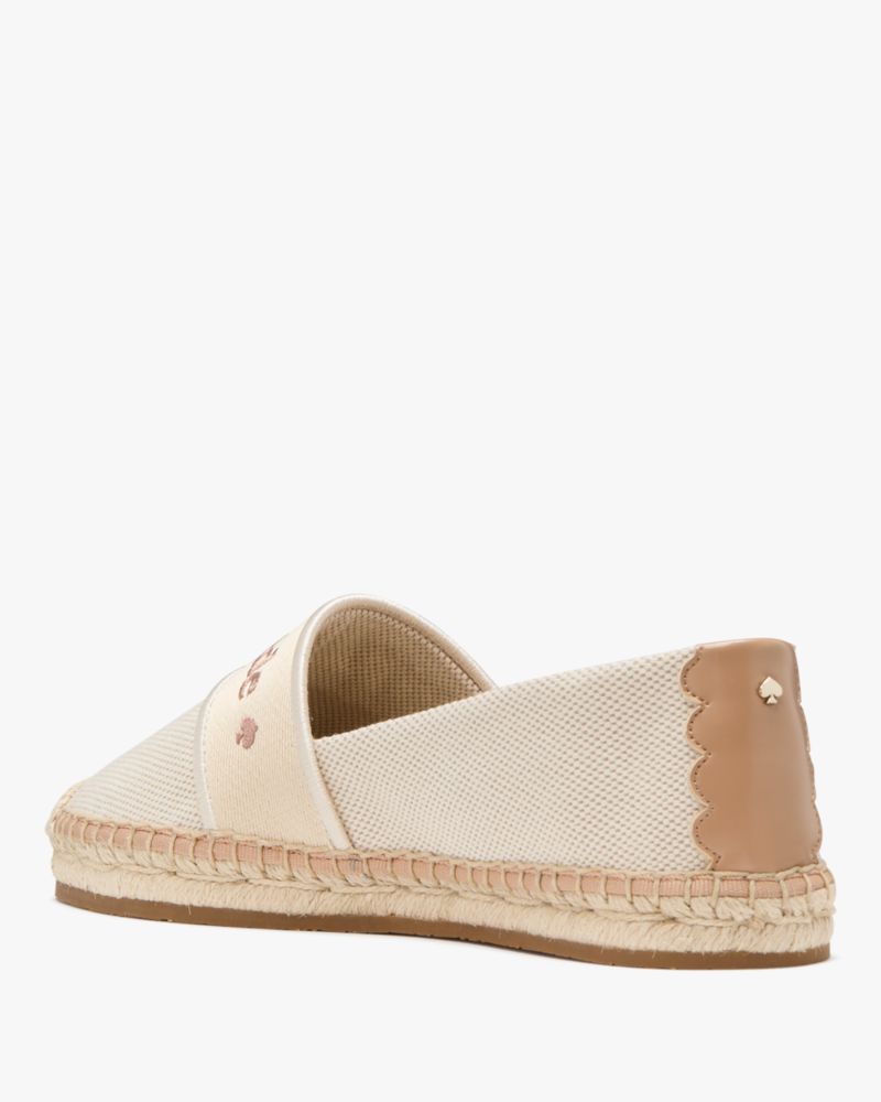 Kate Spade,Piper Webbing Espadrille Flat,Cream