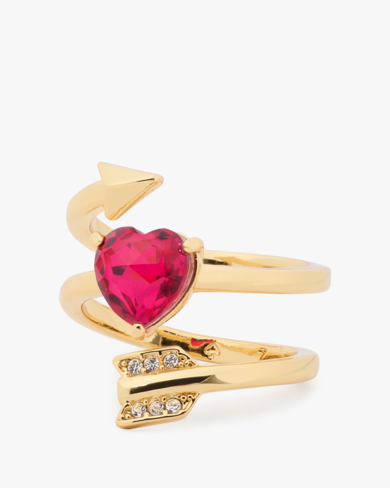 Kate Spade,Lovestruck Heart And Arrow Ring,Red