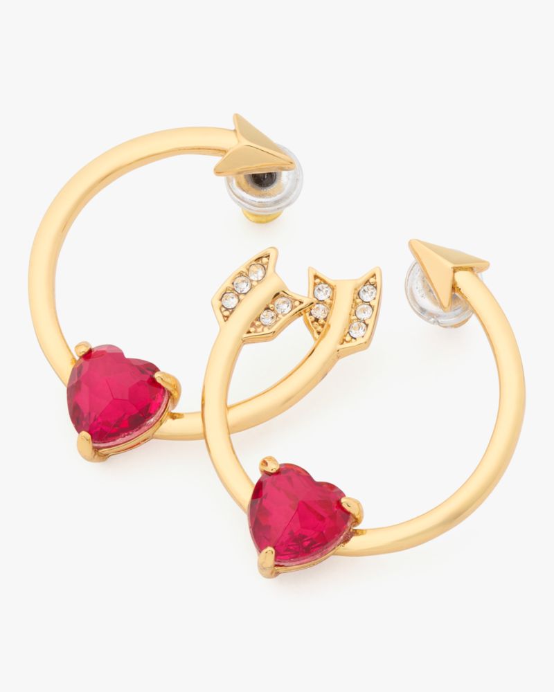 Kate Spade,Lovestruck Heart And Arrow Hoops,