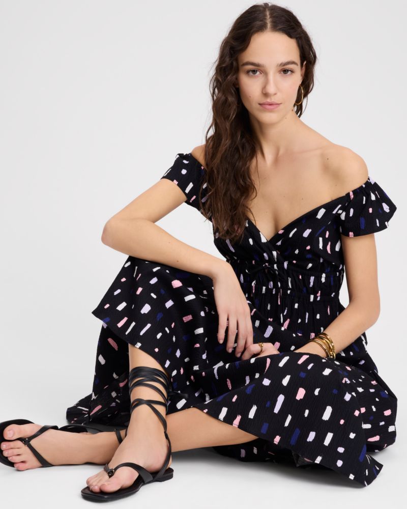 Kate Spade,ペインタリー ストローク フラッター スリーブ ドレス,ワンピース / ドレス,フロステッドバイオレット