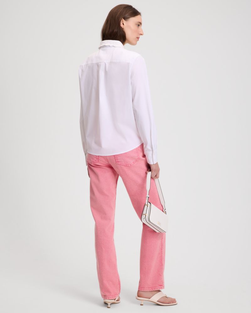 Kate Spade,デイジー レース カラー ボタン アップ シャツ,トップス,フレッシュホワイト