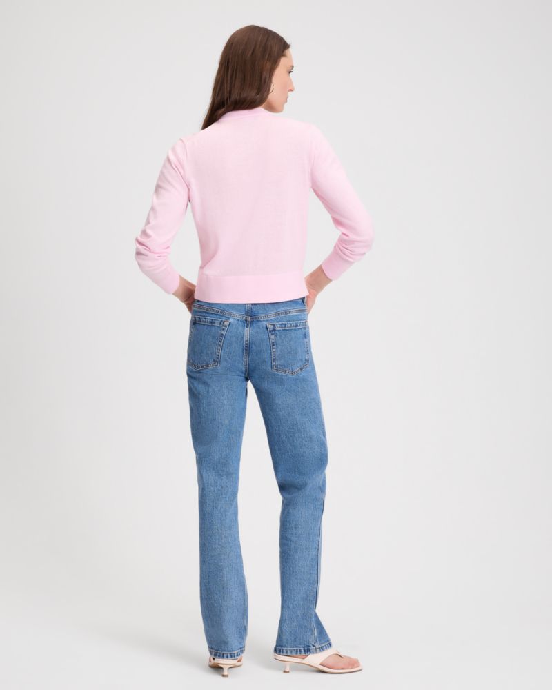 Kate Spade,フラワー ボタン ネル カーディガン,トップス,ピンクレモネード