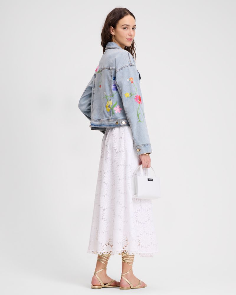 Kate Spade,Floral Embroidered Denim Jacket,