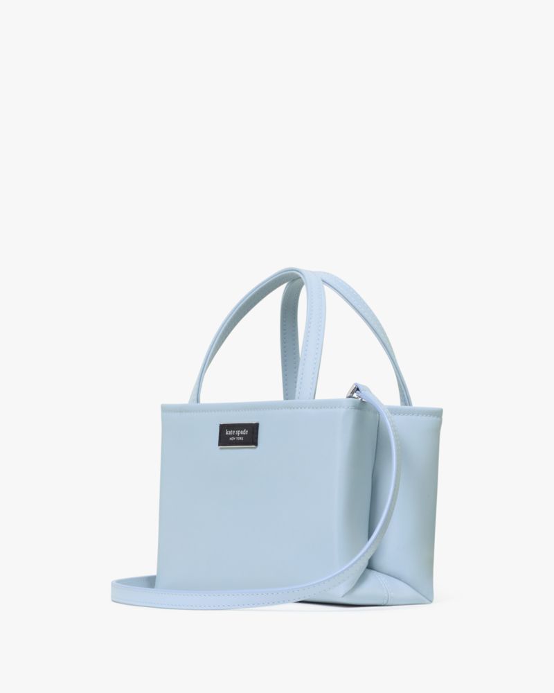 Kate Spade,Sam Icon Ksnyl Mini Tote Bag,Nylon,Tote,Applique,Logo,Adjustable,Casual,Blue