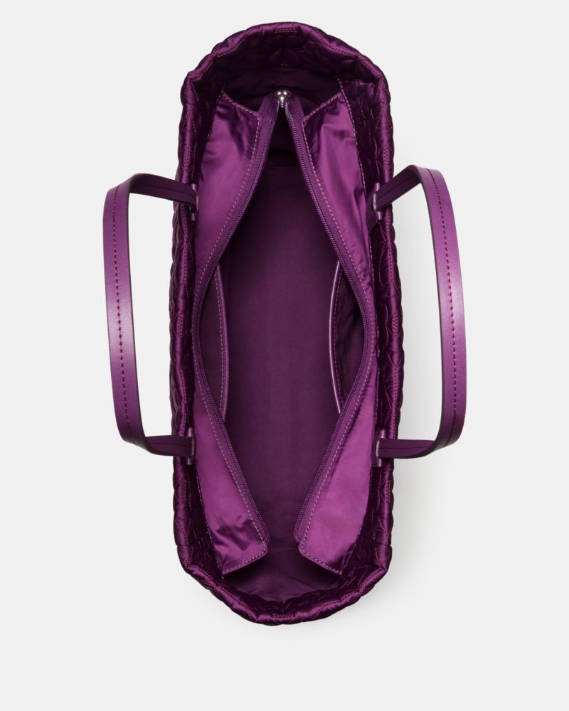 Kate Spade,Tilly Quilted Medium Tote Bag,Recycled Polyester,Tote,Casual,Purple