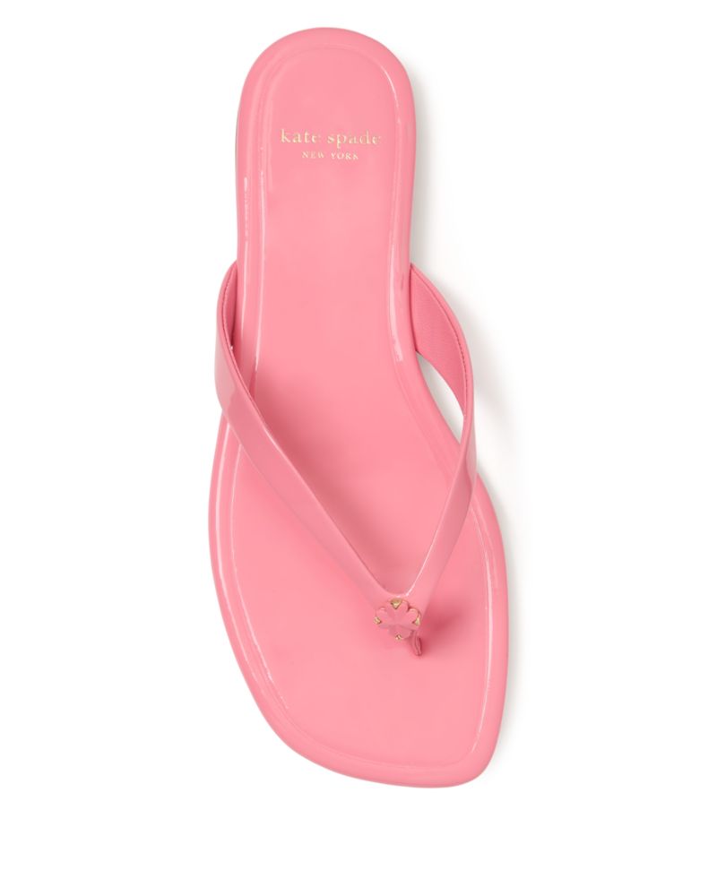 Kate Spade,Spade Flower Flip Flop Sandals,Flip Flops,Fabric,Metal,Casual,