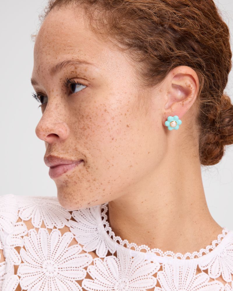 Kate Spade,ペタル パフ ピアス,ピアス,ターコイズ