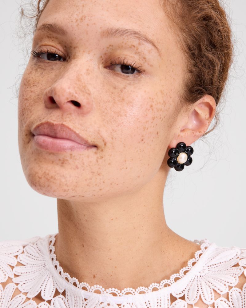Kate Spade,Petal Puff Statement Studs,Black
