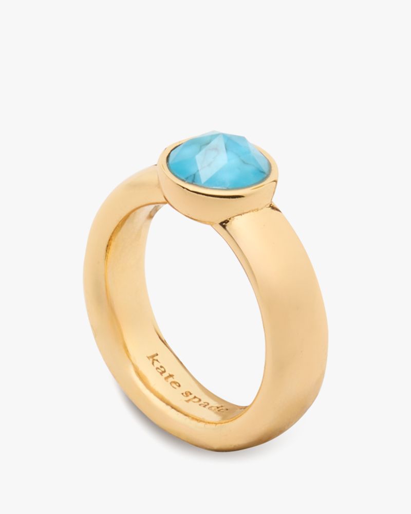 Kate Spade,Keep Sparkling Round Ring,Turquoise