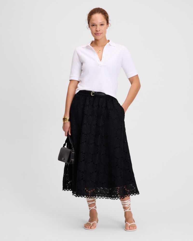 Kate Spade,コットン ポロ シャツ,トップス,フレッシュホワイト