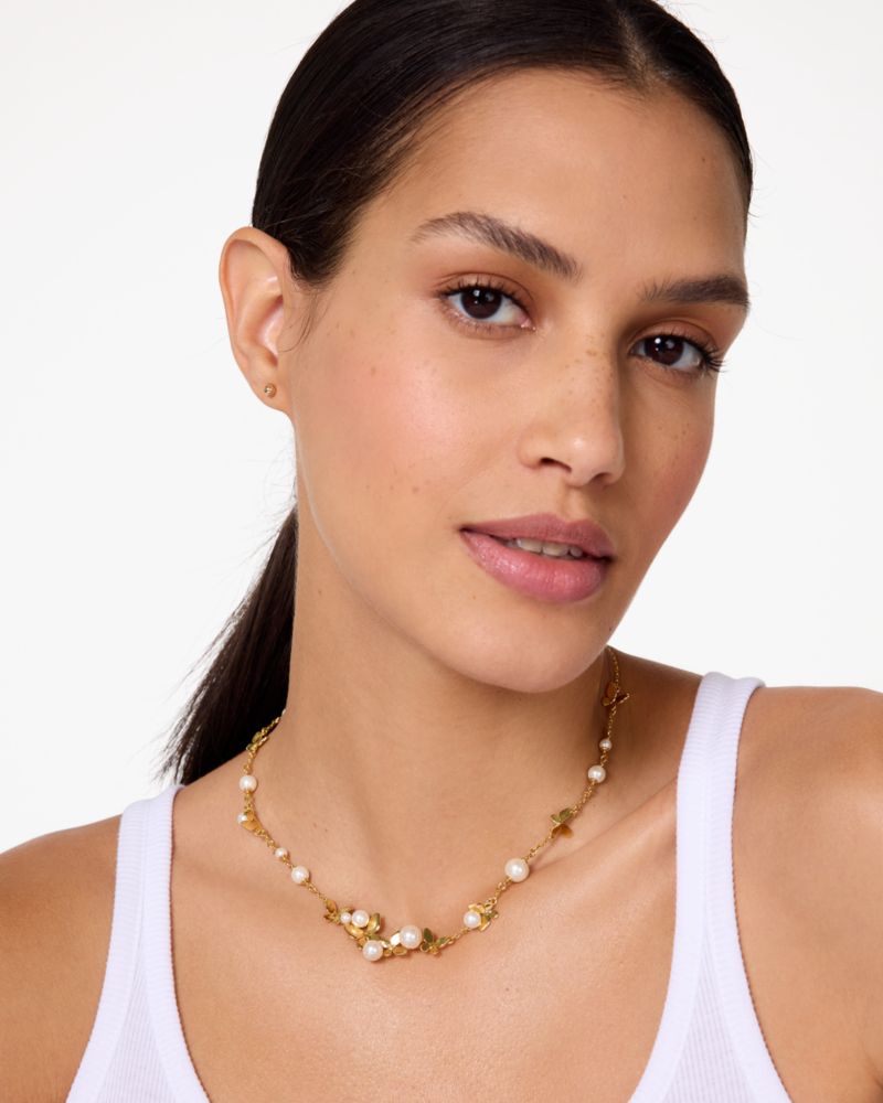 Kate Spade,Flutter Statement Necklace,White