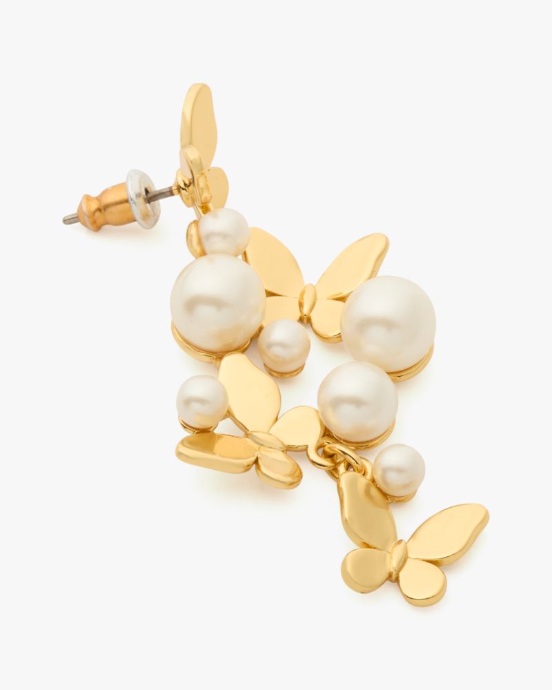 Kate Spade,オール ア フラッター ステートメント リニア ピアス,ジュエリー,クリーム/ゴールド