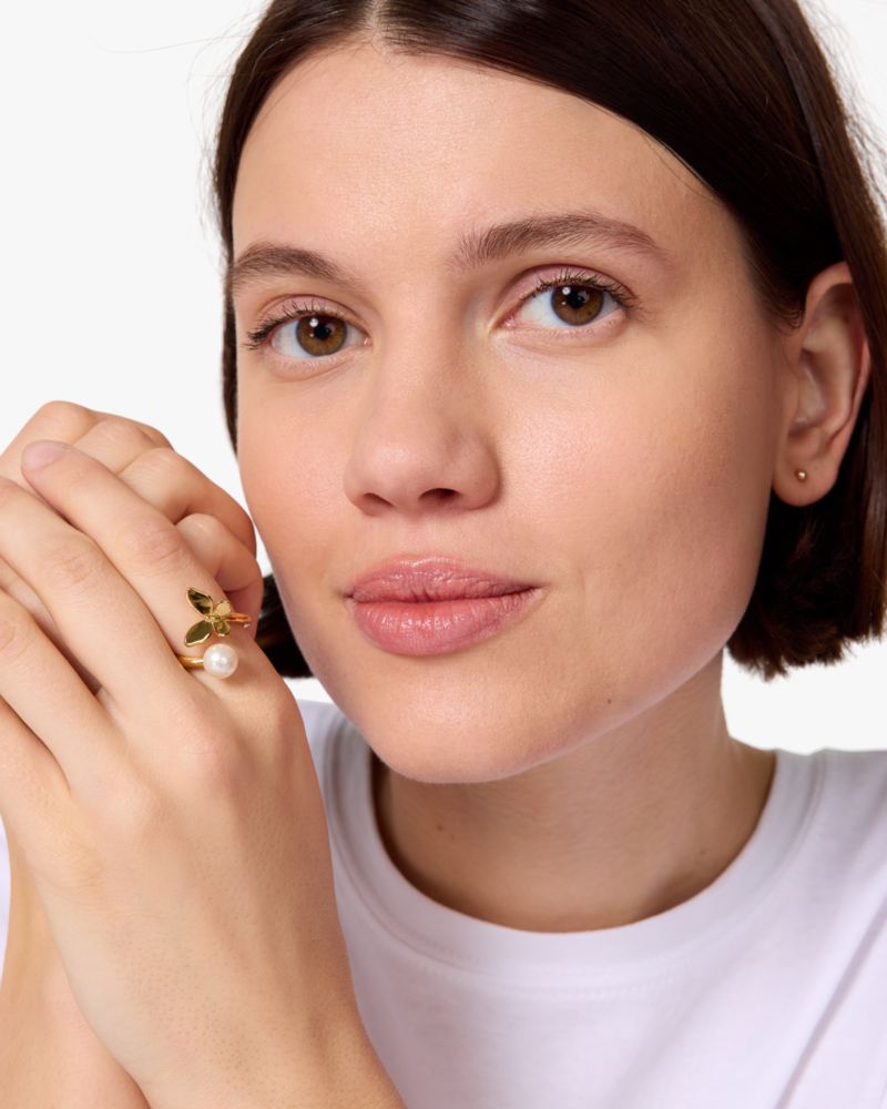 Kate Spade,Flutter Butterfly Bypass Ring,White