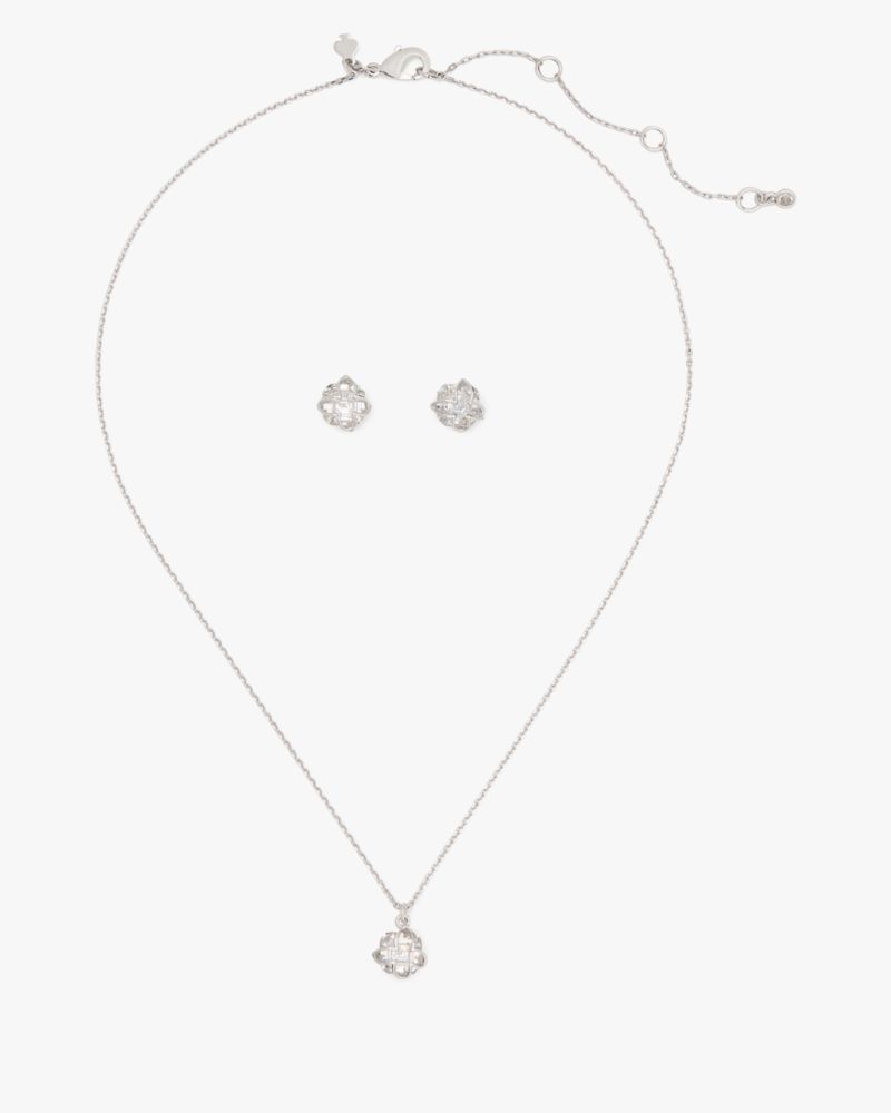 Kate Spade,Something Sparkly Butterfly Pendant And Studs Set,Studs,Single Strand,Cubic Zirconia,Novelty Embellishment,Gem ...,Clear