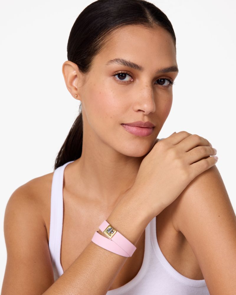Kate Spade,フィービー レザー ダブル ラップ ブレスレット,ジュエリー,ピンク