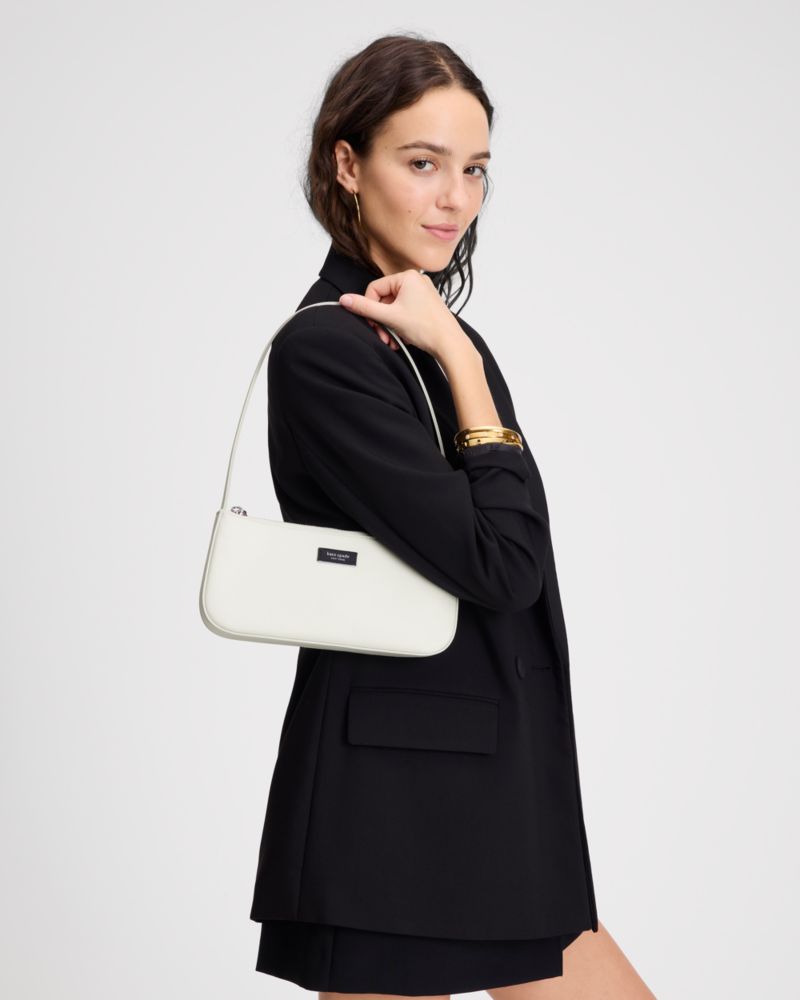 Kate Spade,Sam Icon Ksnyl Shoulder Bag,Nylon,Shoulder Bag,Logo,Applique,Casual,White