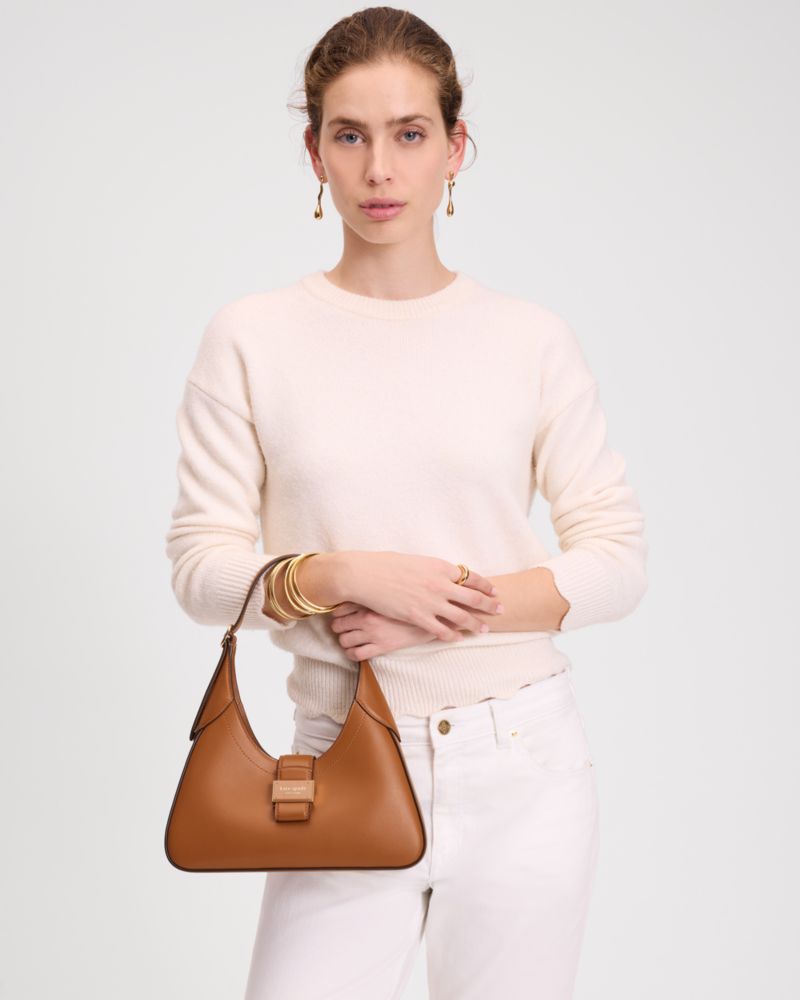 Kate Spade,Nouveau Small Shoulder Bag,Leather,Shoulder Bag,Logo,Day Party,Brown