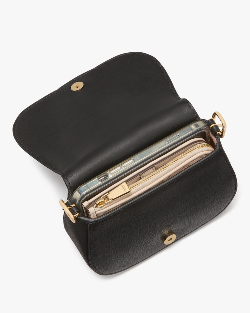 Kate Spade,Nouveau Straw Mini Saddle Bag,Saddle Bag,Straw,Logo,Metal,Color Block,Color Metal,Casual,Beige