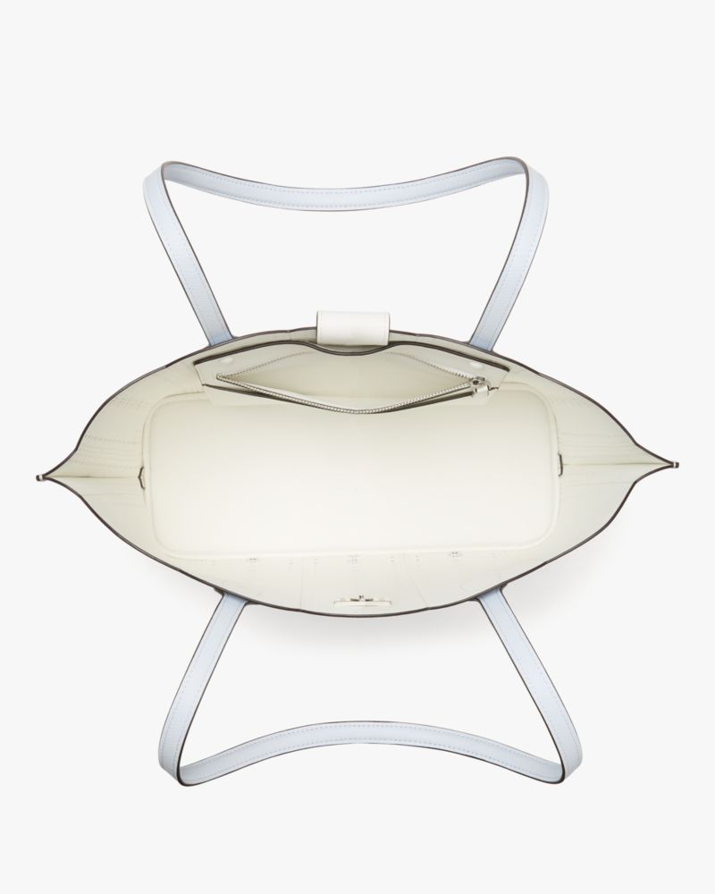 Kate Spade,Suite Large Open Tote Bag,Leather,Tote,Scallop,Laser Cut,Day Party,Blue