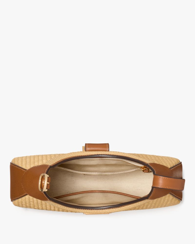 Kate Spade,Nouveau Straw Small Shoulder Bag,Shoulder Bag,Straw,Applique,Logo,Day Party,Beige