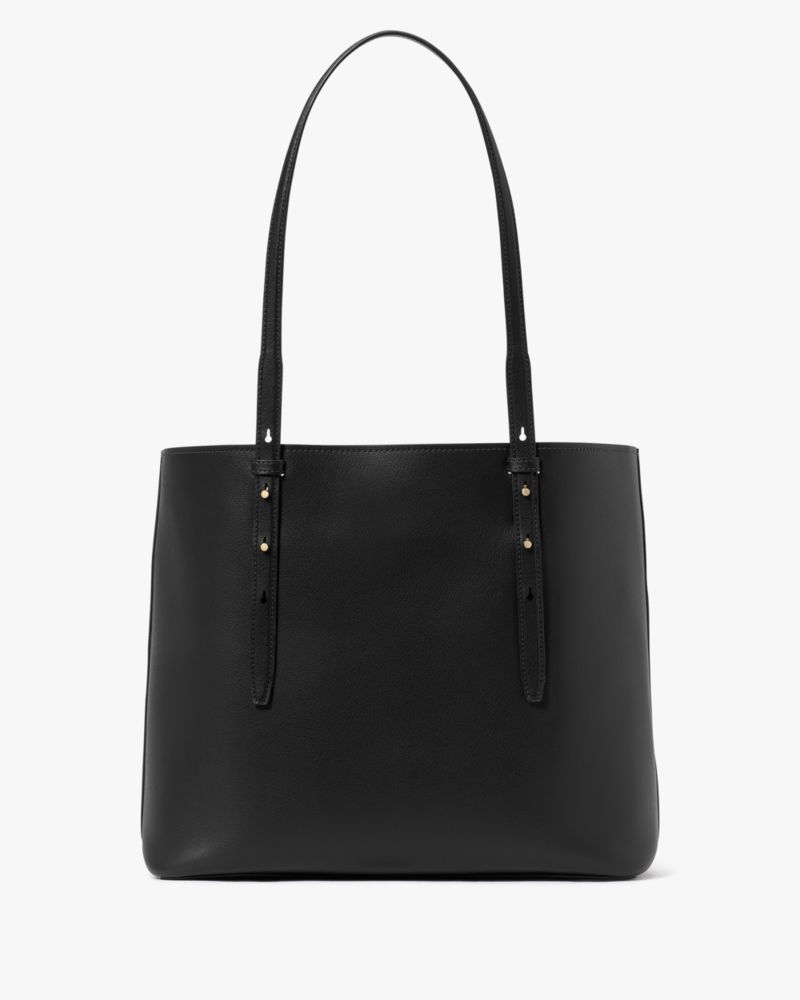 Kate Spade,Do It All Large Tote,Leather,Tote,Logo,Adjustable,Lined,Gold Metal,Casual,Black