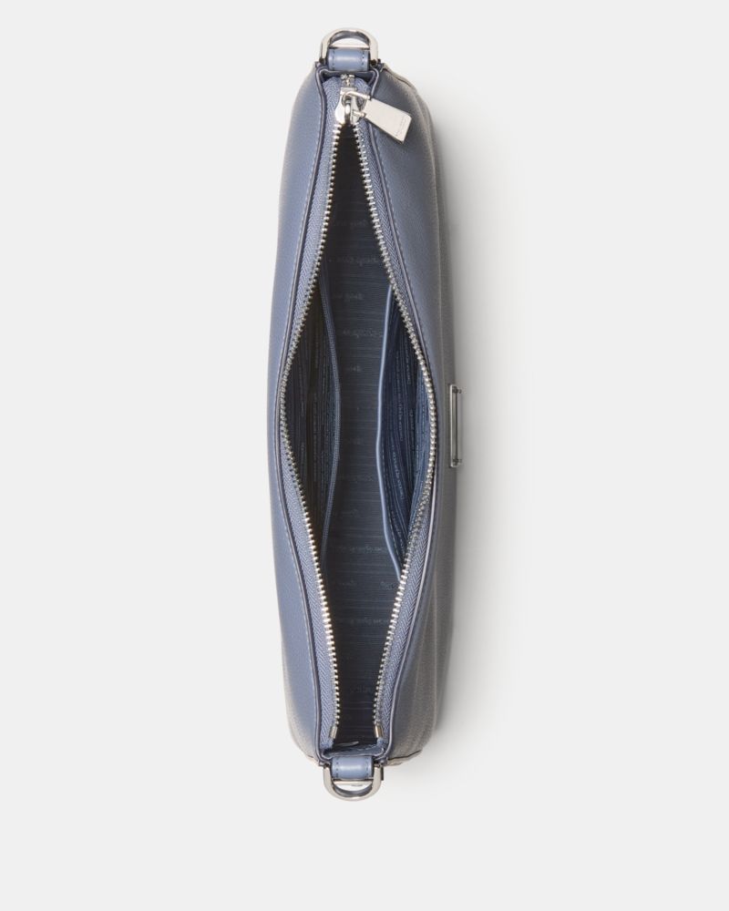 Kate Spade,Liv Large Hobo Bag,Leather,Hobo,Logo,Stripe,Metal,Casual,Navy