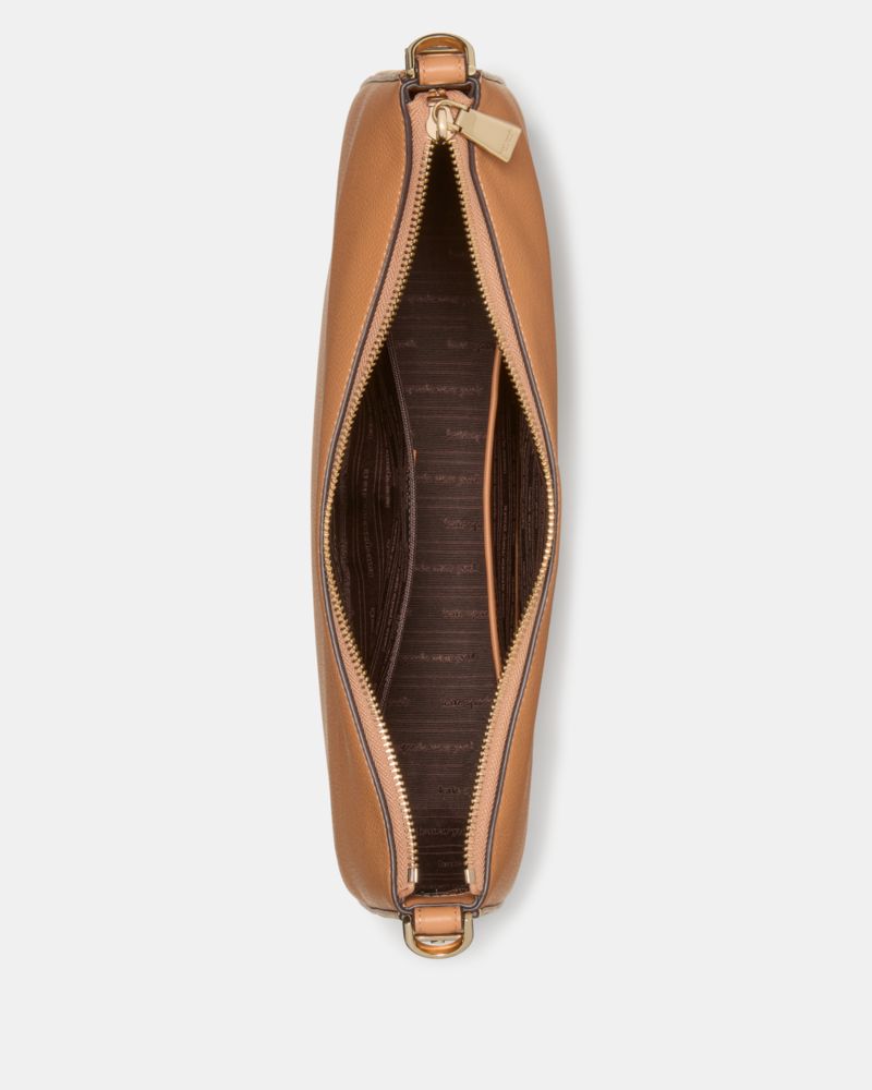 Kate Spade,Liv Large Hobo Bag,Leather,Hobo,Logo,Metal,Casual,Brown