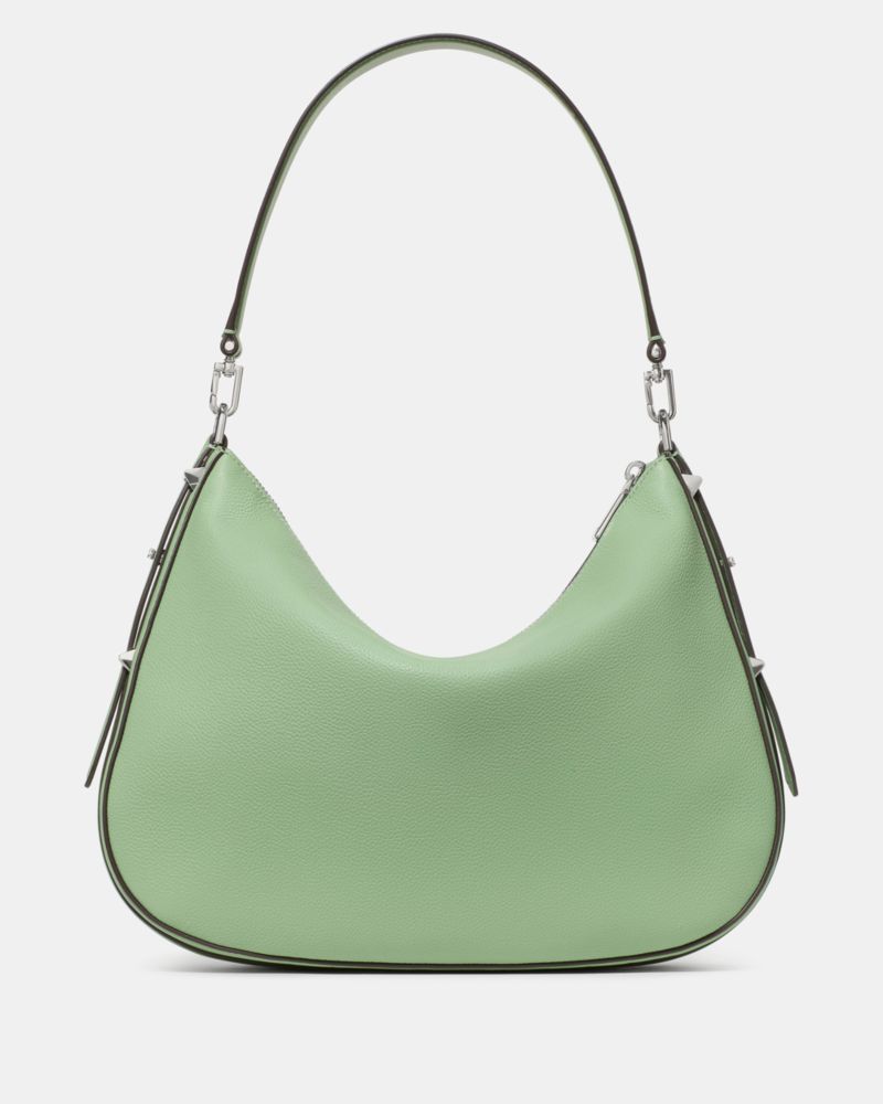 Kate Spade,Liv Large Hobo Bag,Leather,Hobo,Logo,Metal,Casual,Green