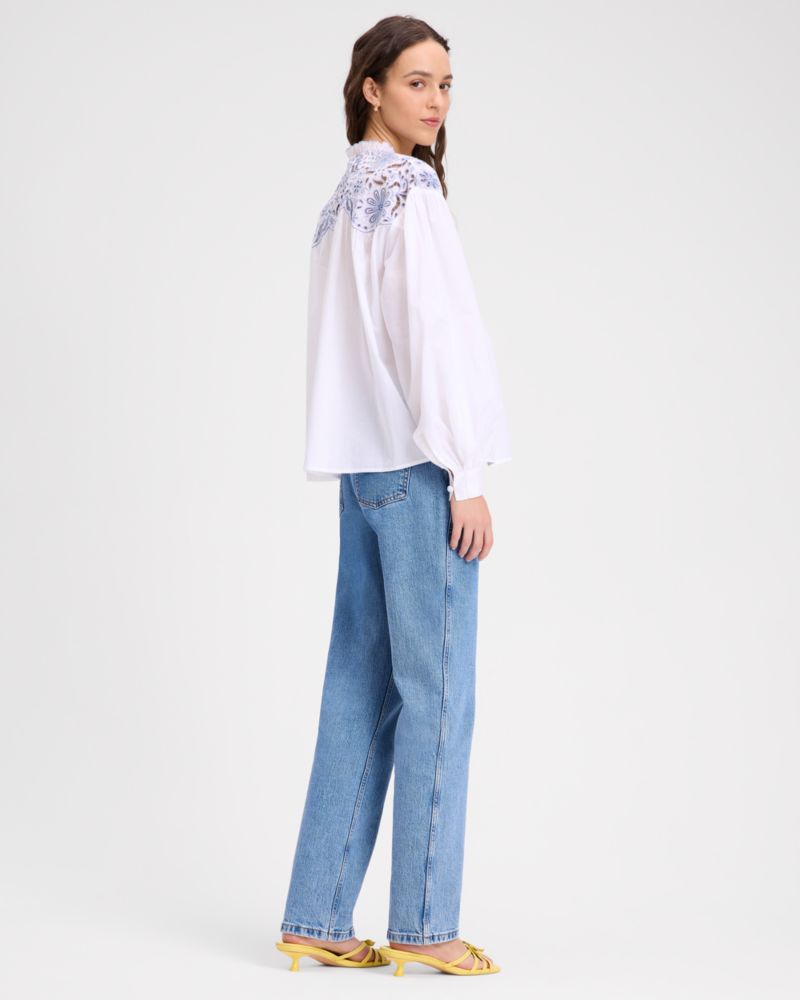 Kate Spade,Floral Embroidered Blouse,