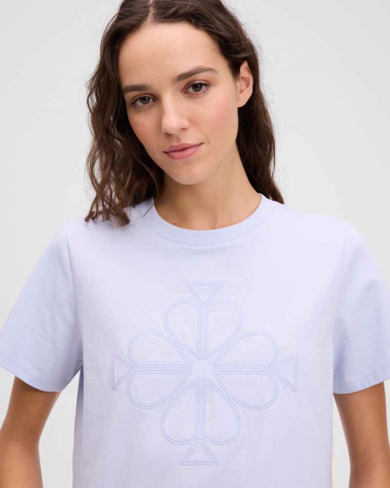 Kate Spade,エンブロイダード スペード フラワー ロゴ Tシャツ,トップス,ライトダイアモンドブルー