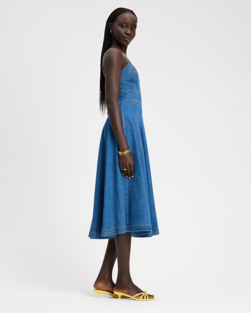 Kate Spade,Denim Midi Dress,Blue