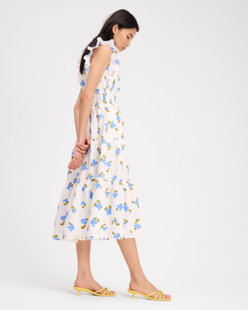 Kate Spade,ペインタリー ブーケ ティアード ミディ ドレス,ワンピース / ドレス,ダイアモンドブルー／ホワイト
