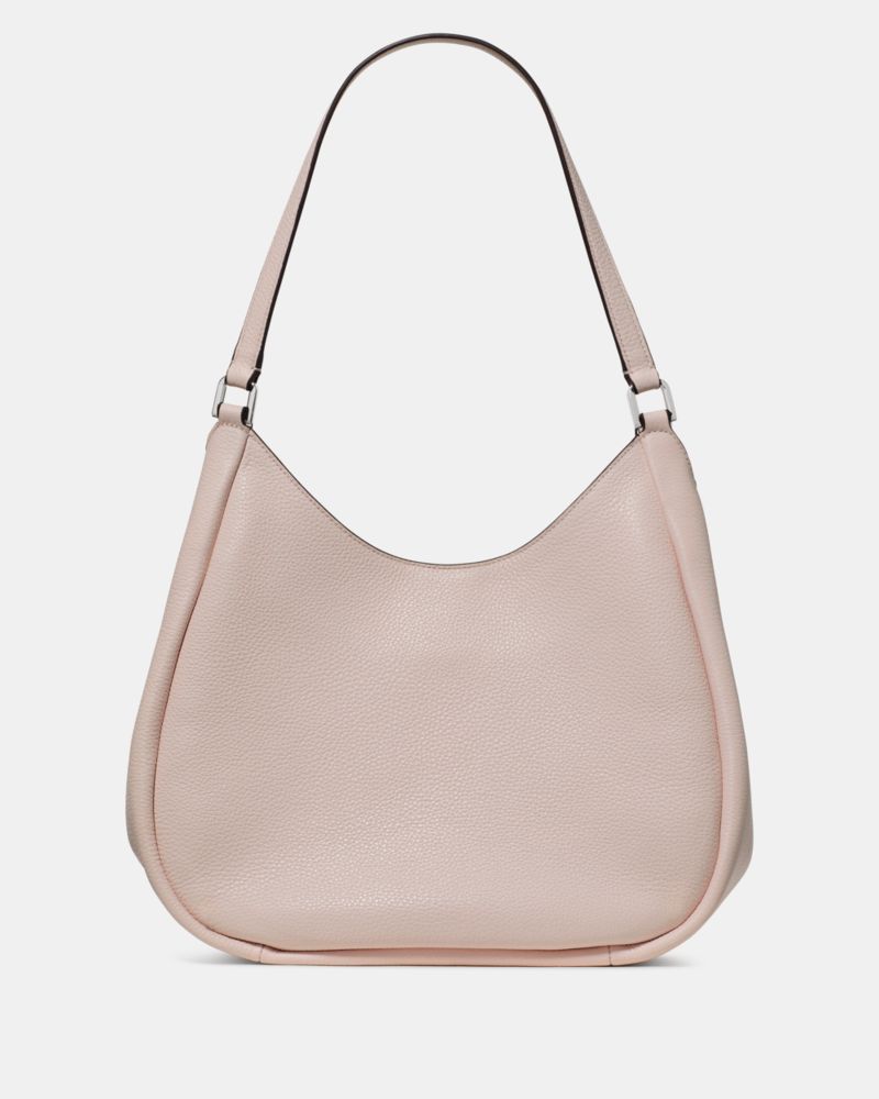 Kate Spade,Kayla Large Triple Compartment Shoulder Bag,Leather,Calfskin Leather,Shoulder Bag,Logo,Metal,Gold Metal,Casual,Pink