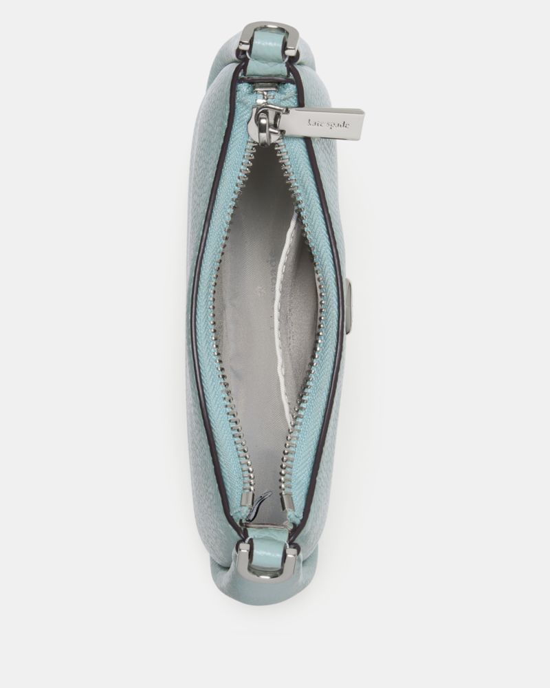 Kate Spade,Kayla Small Crossbody Bag,Leather,Crossbody,Logo,Metal,Compact,Silver Metal,Casual,Blue