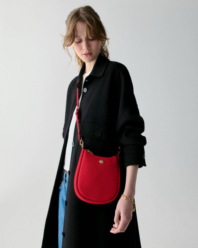 Kate Spade,Kayla Small Swingpack Crossbody,Leather,Crossbody,Logo,Metal,Compact,Gold Metal,Casual,Maroon