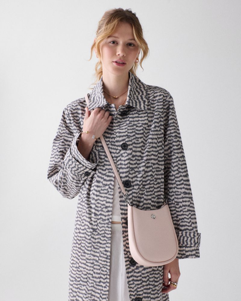 Kate Spade,Kayla Small Crossbody Bag,Leather,Crossbody,Metal,Logo,Compact,Gold Metal,Casual,Pink