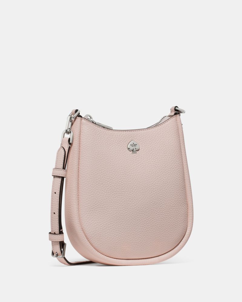 Kate Spade,Kayla Small Crossbody Bag,Leather,Crossbody,Metal,Logo,Compact,Gold Metal,Casual,Pink