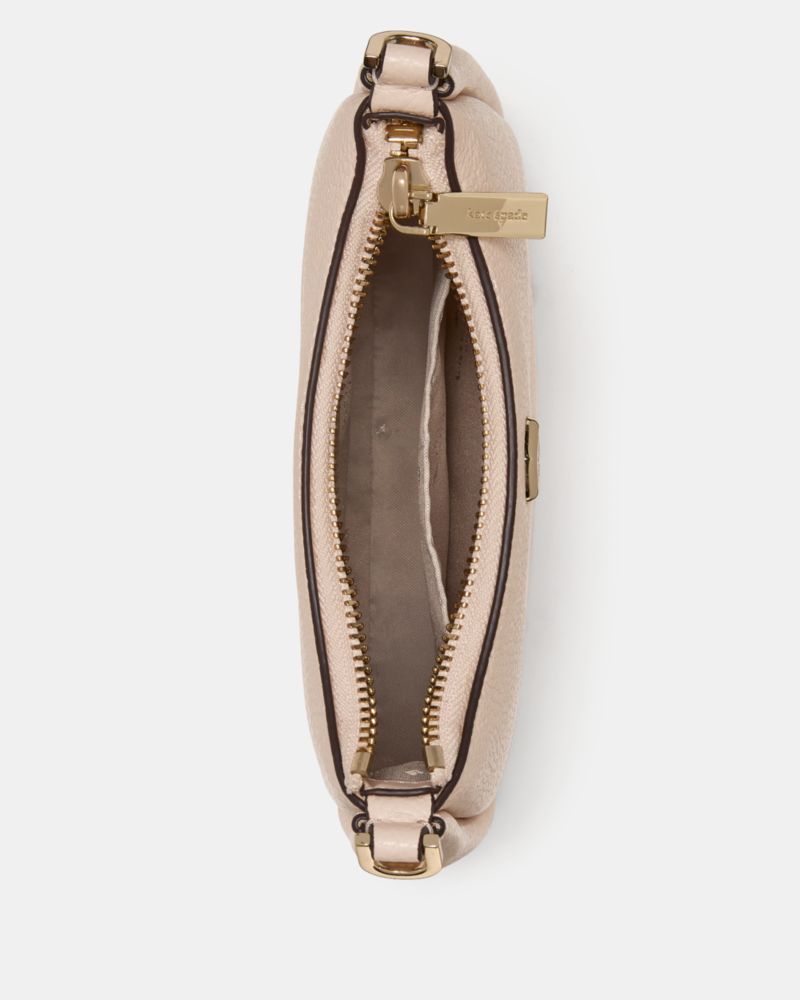 Kate Spade,Kayla Small Swingpack Crossbody,Leather,Crossbody,Logo,Metal,Compact,Gold Metal,Casual,Beige