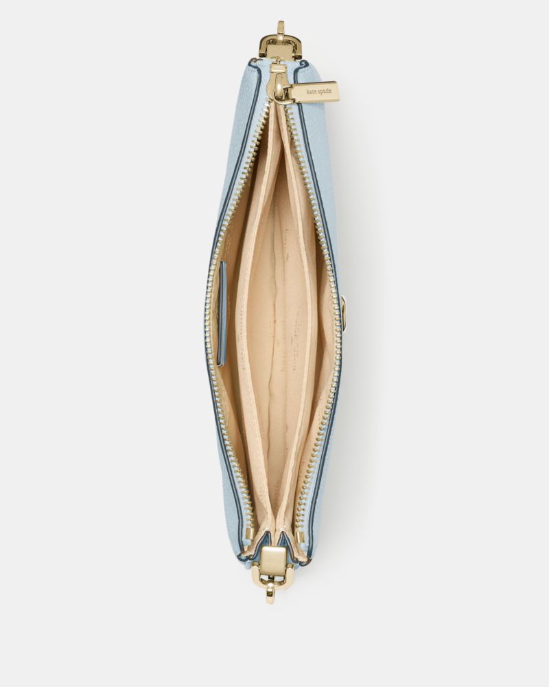 Kate Spade,Kayla Small Triple Compartment Crossbody,Calfskin Leather,Crossbody,Logo,Metal,Gold Metal,Casual,