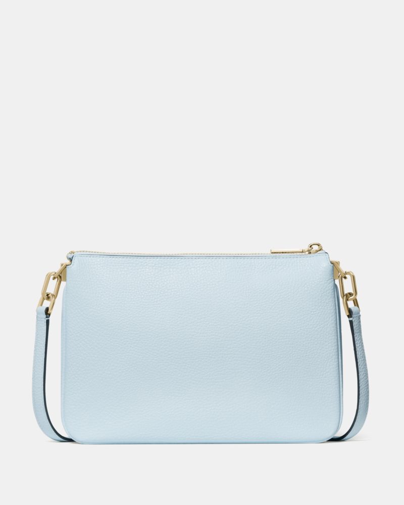 Kate Spade,Kayla Small Triple Compartment Crossbody,Calfskin Leather,Crossbody,Logo,Metal,Gold Metal,Casual,