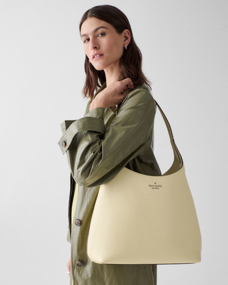 Kate Spade,454 Large Shoulder Bag,Lambskin,Hobo,Logo,Metal,Casual,