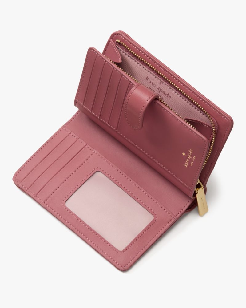 Kate Spade,Carey Quilted Studded Medium Bifold Wallet,