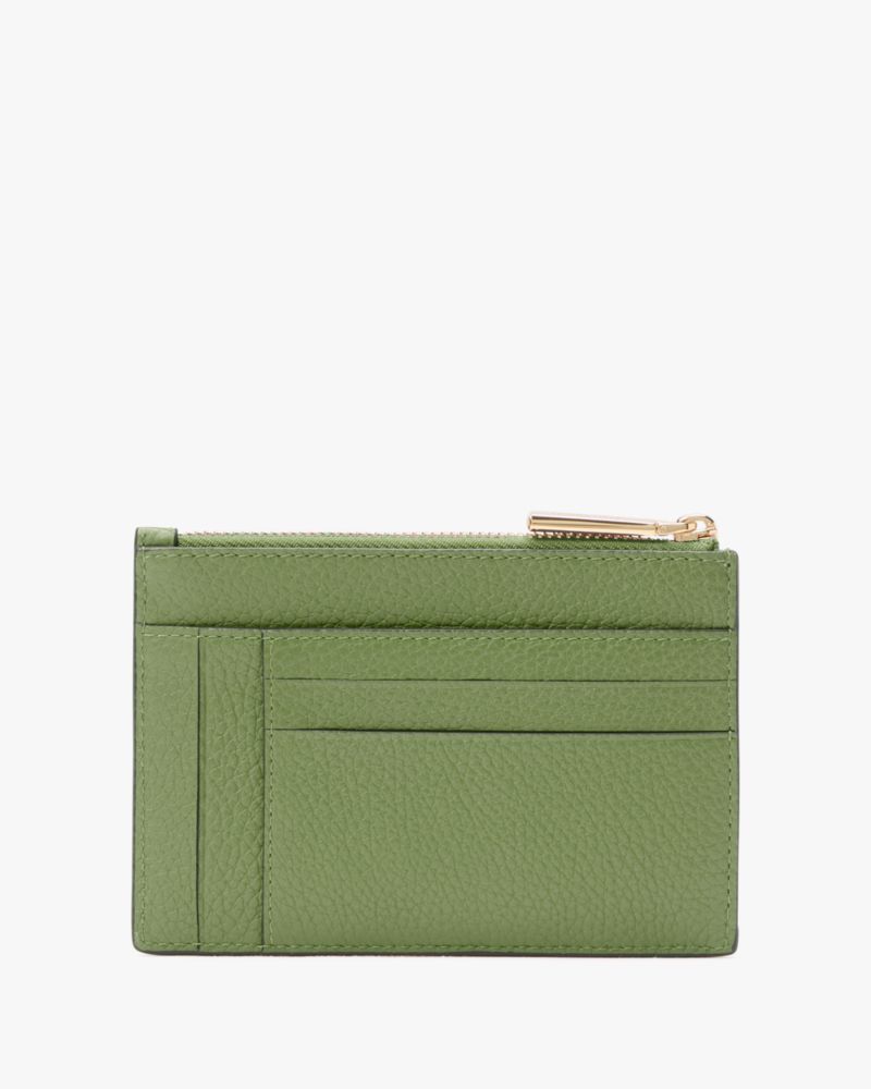 Kate Spade,Kaya Large Slim Cardholder,Calfskin Leather,Card Case,Coin,Metal,Logo,Casual,