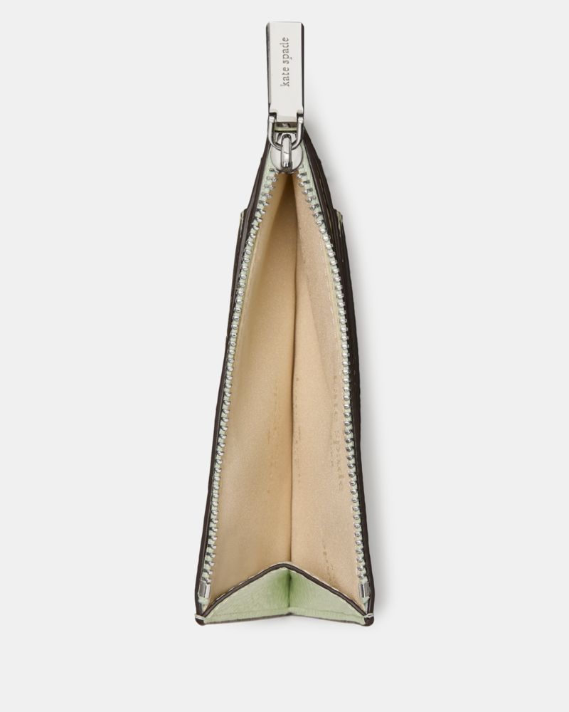 Kate Spade,Kayla Large Slim Cardholder,Calfskin Leather,Coin,Card Case,Logo, Metal,RFID-Blocking,Casual, Weekend Getaway,