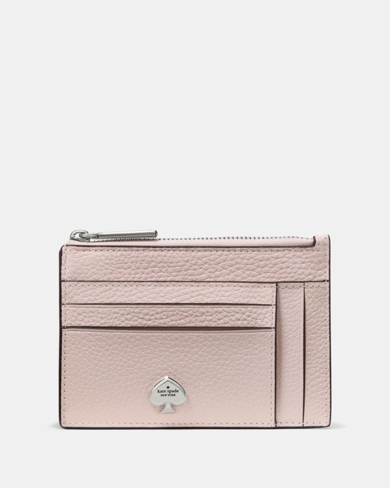 Kate Spade,Kayla Large Slim Cardholder,Leather,Card Case,Coin,Metal,Logo,Casual,