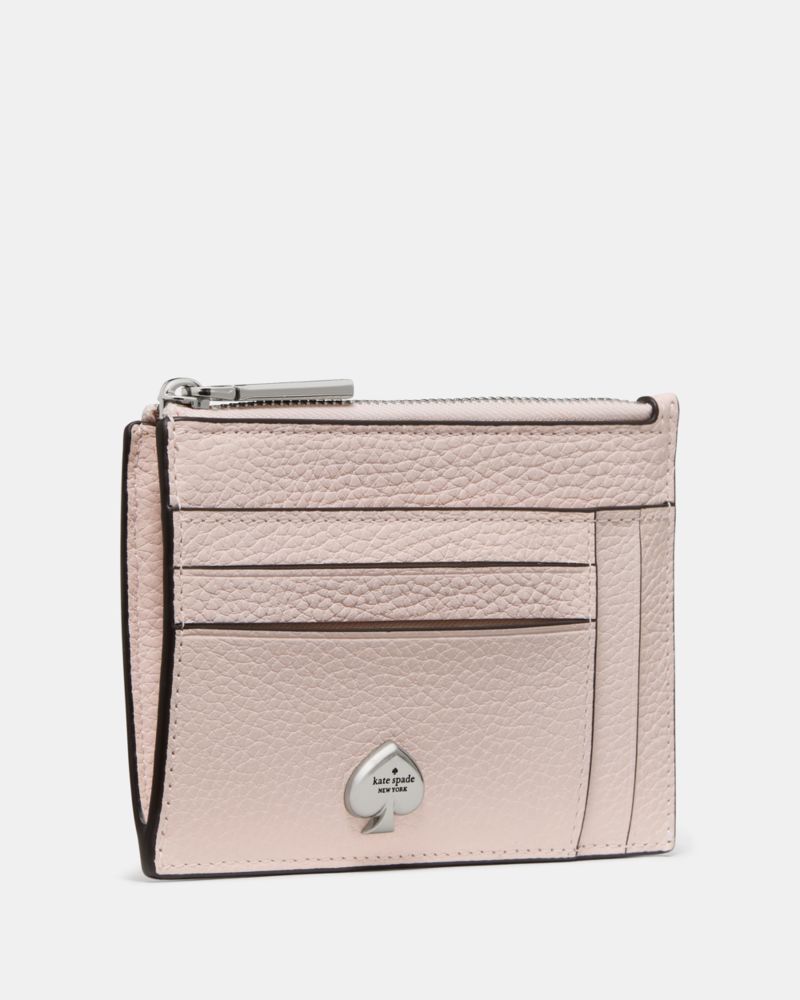 Kate Spade,Kayla Large Slim Cardholder,Leather,Card Case,Coin,Metal,Logo,Casual,