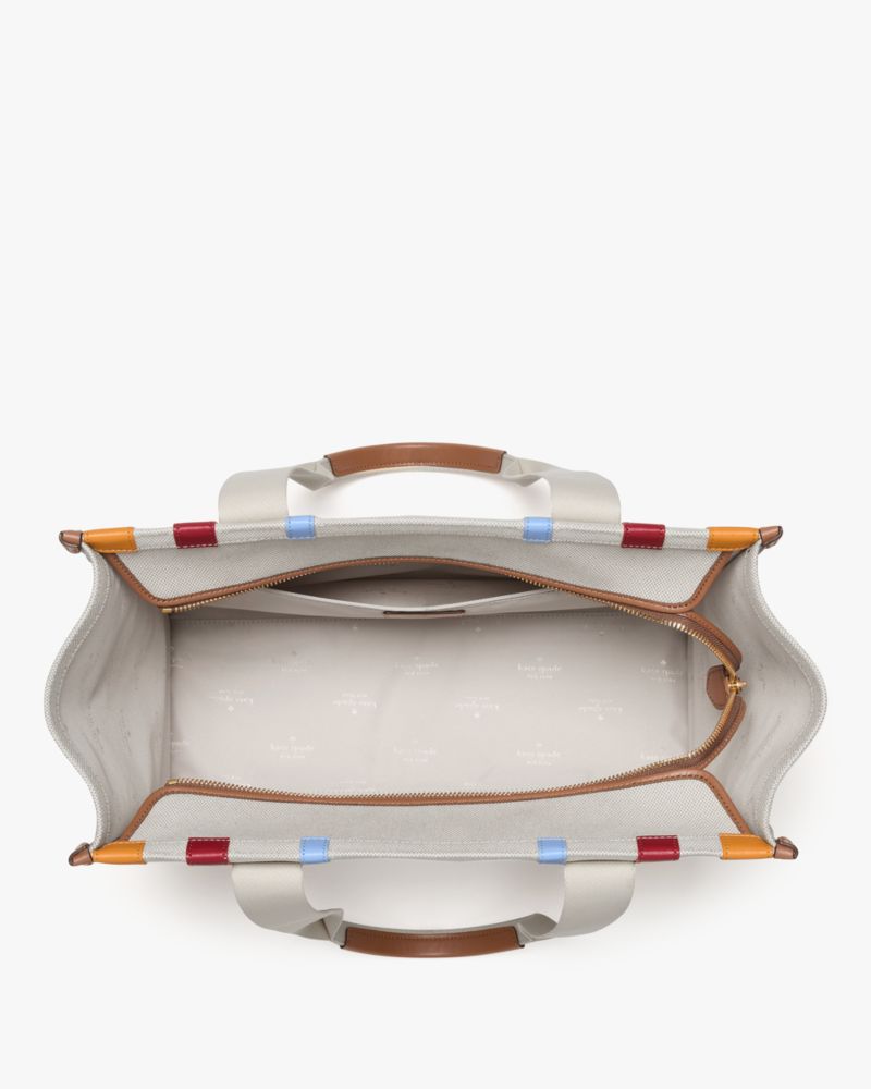 Kate Spade,キップ キャンバス ストライプ ラージ トート,バッグ,マルチ