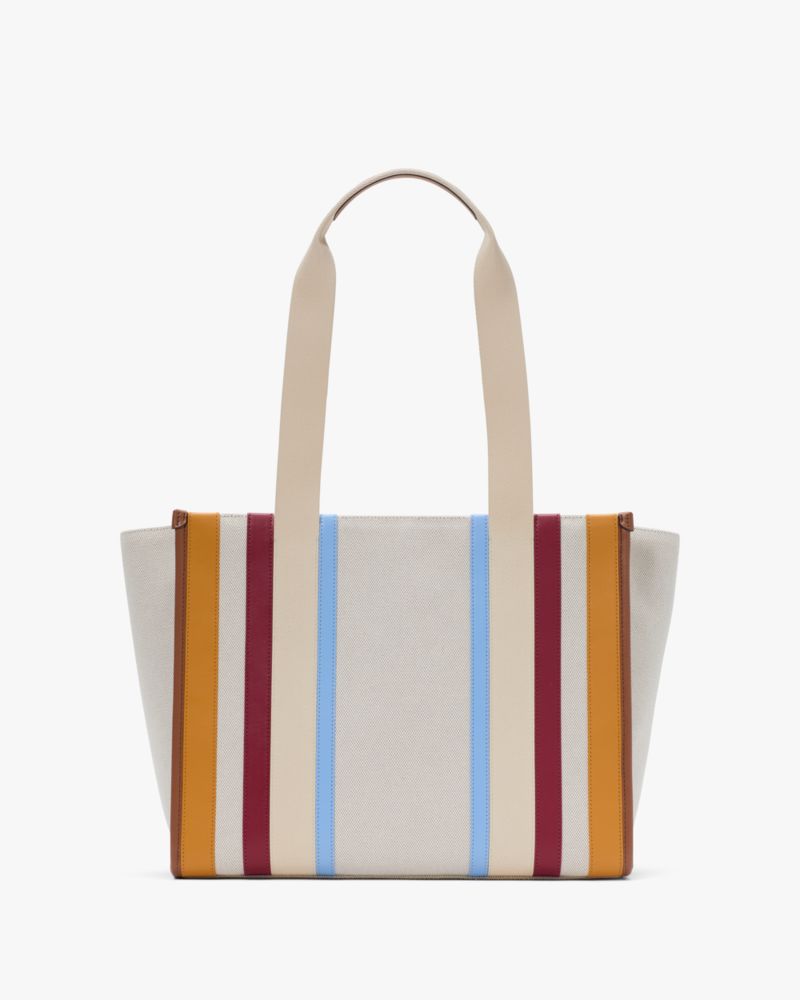 Kate Spade,キップ キャンバス ストライプ ラージ トート,バッグ,マルチ