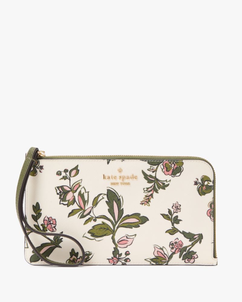 Kate Spade,Lucy Floral Medium L-zip Wristlet,